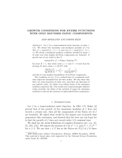 GROWTH CONDITIONS FOR ENTIRE FUNCTIONS