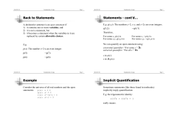 Back to Statements Statements - cont`d&hellip; Example Implicit
