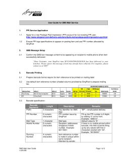 User Guide for SMS Mail Service 1. PPI Service