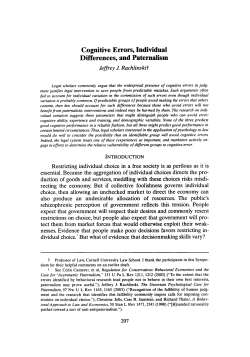 Cognitive Errors, Individual Differences, and Paternalism