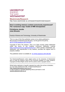 How is working memory content consciously experienced? The