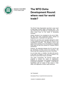 The WTO Doha Development Round: where next for
