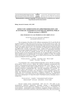 EFFECT OF CADMIUM IONS ON LIPID PEROXIDATION AND