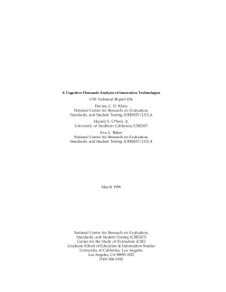 A Cognitive Demands Analysis of Innovative