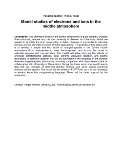 Model studies of electrons and ions in the middle - IUP