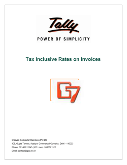 Tax Inclusive Rates on Invoices GSeven Computer Business Pvt Ltd