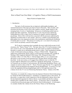 How to Read Your Own Mind: A Cognitive Theory of Self