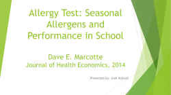 Allergy Test: Seasonal Allergens and Performance in School Dave E