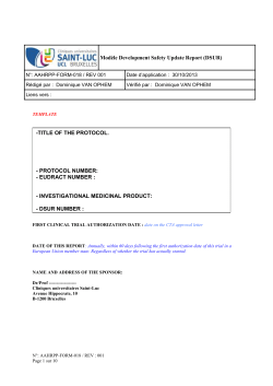 DSUR - Cliniques universitaires Saint-Luc