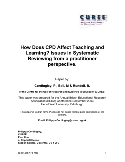 How Does CPD Affect Teaching and Learning