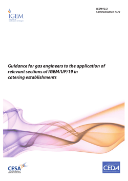 Guidance for gas engineers to the application of relevant