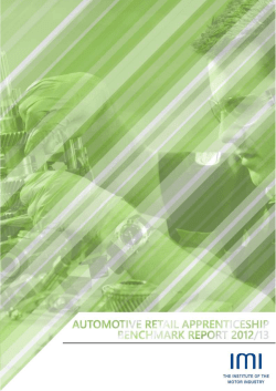 Benchmark Report 2012/13 () - Institute of the Motor Industry
