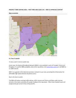 PROSPECT FIBRE SERVING AREA &ndash; FIRST FIBRE AREA GOES