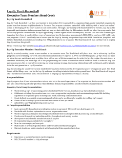 Lay-Up Youth Basketball Executive Team Member: Head Coach