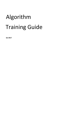 Algorithm Training Guide