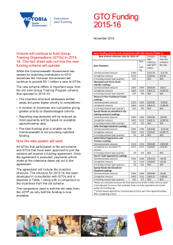 GTO Funding 2015-16 - Apprenticeship Employment Network