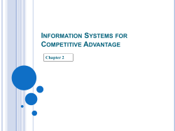Information Systems for Competitive Advantage