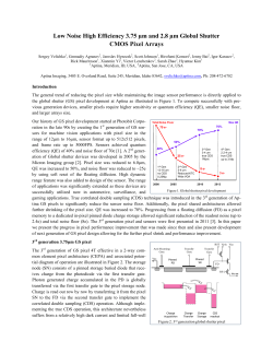 Low Noise High Efficiency 3.75 &micro;m and 2.8 &micro;m Global Shutter