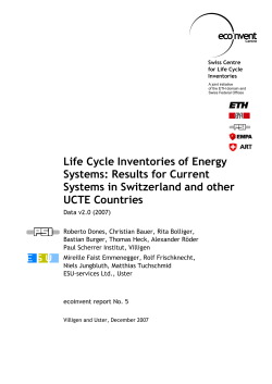 05_Life Cycle Inventories of Energy Systems: Results for Current