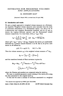 estimates for weighted volumes and applications