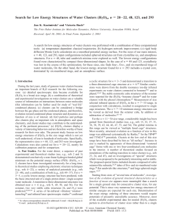 Search for Low Energy Structures of Water Clusters (H2O)n, n ) 20