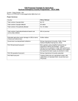 FAO Proposed Template for Fishery/Agriculture Tsunami Emergency