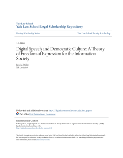 Digital Speech and Democratic Culture: A Theory of Freedom of
