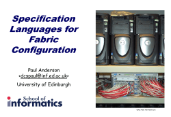 Specification Languages for Fabric Configuration