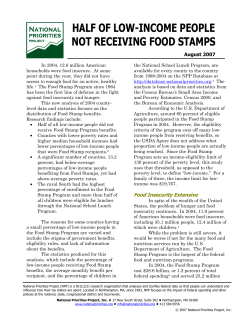 half of low-income people not receiving food stamps