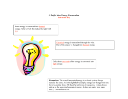 A Bright Idea: Energy Conservation Instructor Key Some