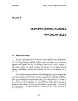 semiconductor materials for solar cells