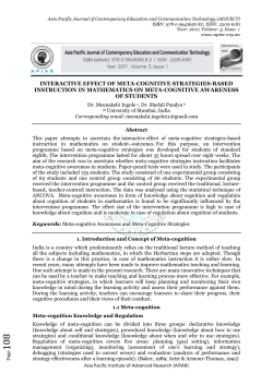 interactive effect of meta-cognitive strategies