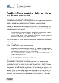 Fact sheet: Safety surveillance and life