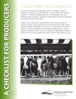Feedlot Permitting in Minnesota