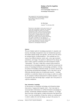 Design as Tool for Cognitive Metabolism
