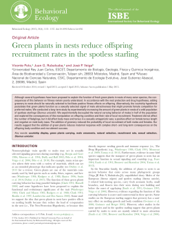 Green plants in nests reduce offspring