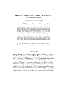 CLASSES OF GROUPS GENERALIZING A THEOREM OF