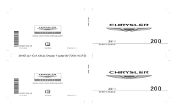 2011 Chrysler 200 Sedan Owner`s Manual