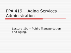 PPA 419 &ndash; Aging Services Administration
