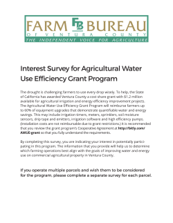 Interest Survey for Agricultural Water Use Efficiency Grant Program
