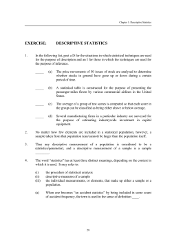 Chapter 1:Descriptive Statistics