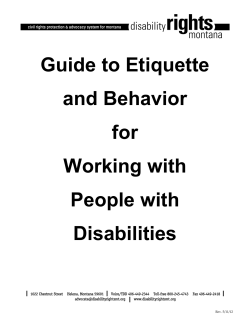 Guide to Etiquette and Behavior for Working with People with
