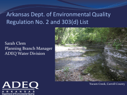 Arkansas Dept. of Environmental Quality 2013