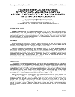foaming biodegradable polymers - CNRC-NRC
