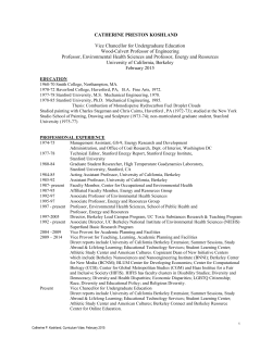 catherine preston koshland - Undergraduate Education