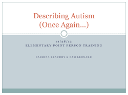 Describing Autism...Cognitive Processes 11.28.12