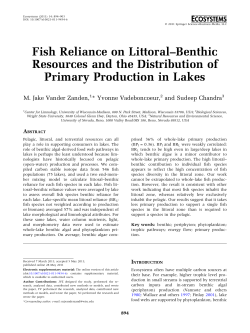 Fish Reliance on Littoral&ndash;Benthic Resources and the Distribution of