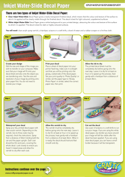 Inkjet Water-Slide Decal Paper