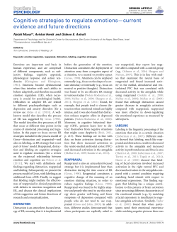 Cognitive strategies to regulate emotions&mdash;current