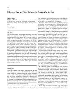 Effects of Age on Water Balance in Drosophila Species
